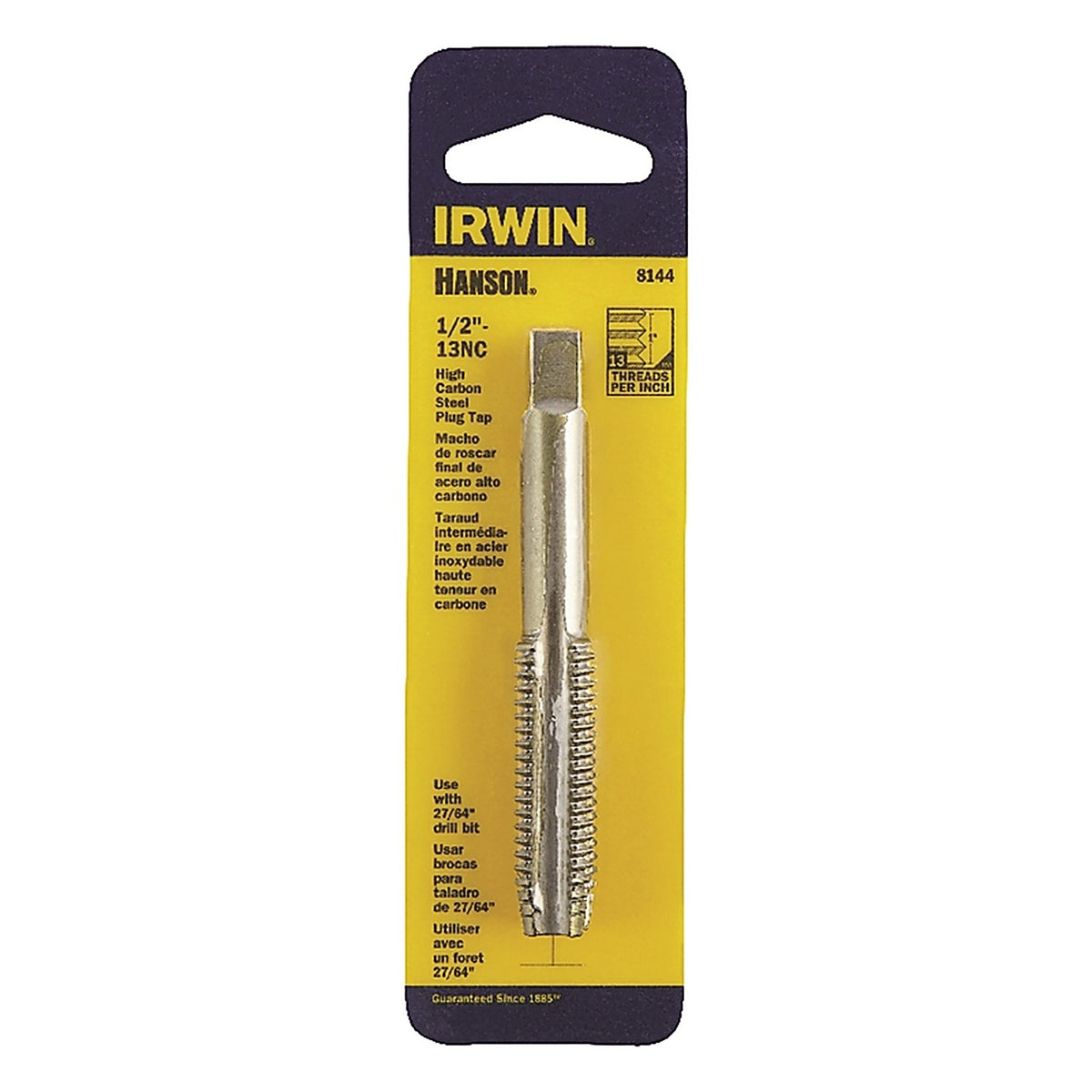 Irwin 8144 Hanson High Carbon Steel SAE Fraction Tap 1/2 in.-13NC 1/pc.