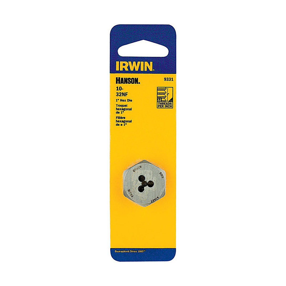 Irwin 9331ZR Hanson High Carbon Steel SAE Hexagon Die 10-32NF 1/pc.