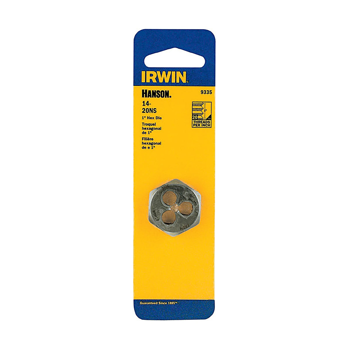 Irwin 9335ZR Hanson High Carbon Steel SAE Hexagon Machine Screw Die 14-20NS 1/pc.