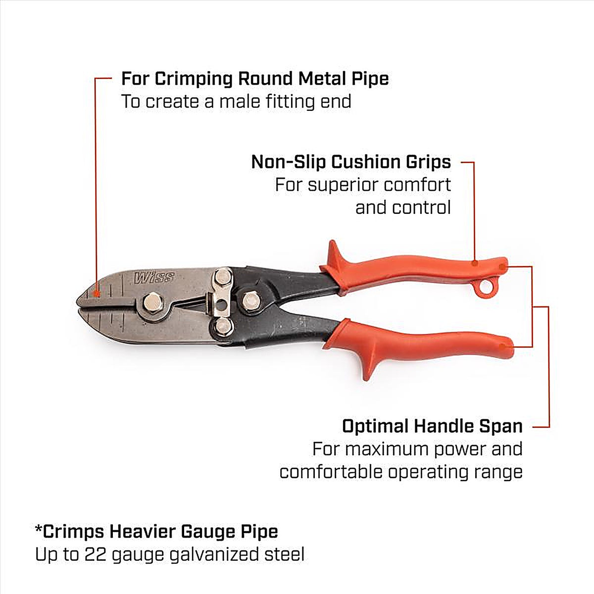 Crescent - WC5SN - Wiss 9-3/4 In. HVAC Hand Crimper Red 1 Pack