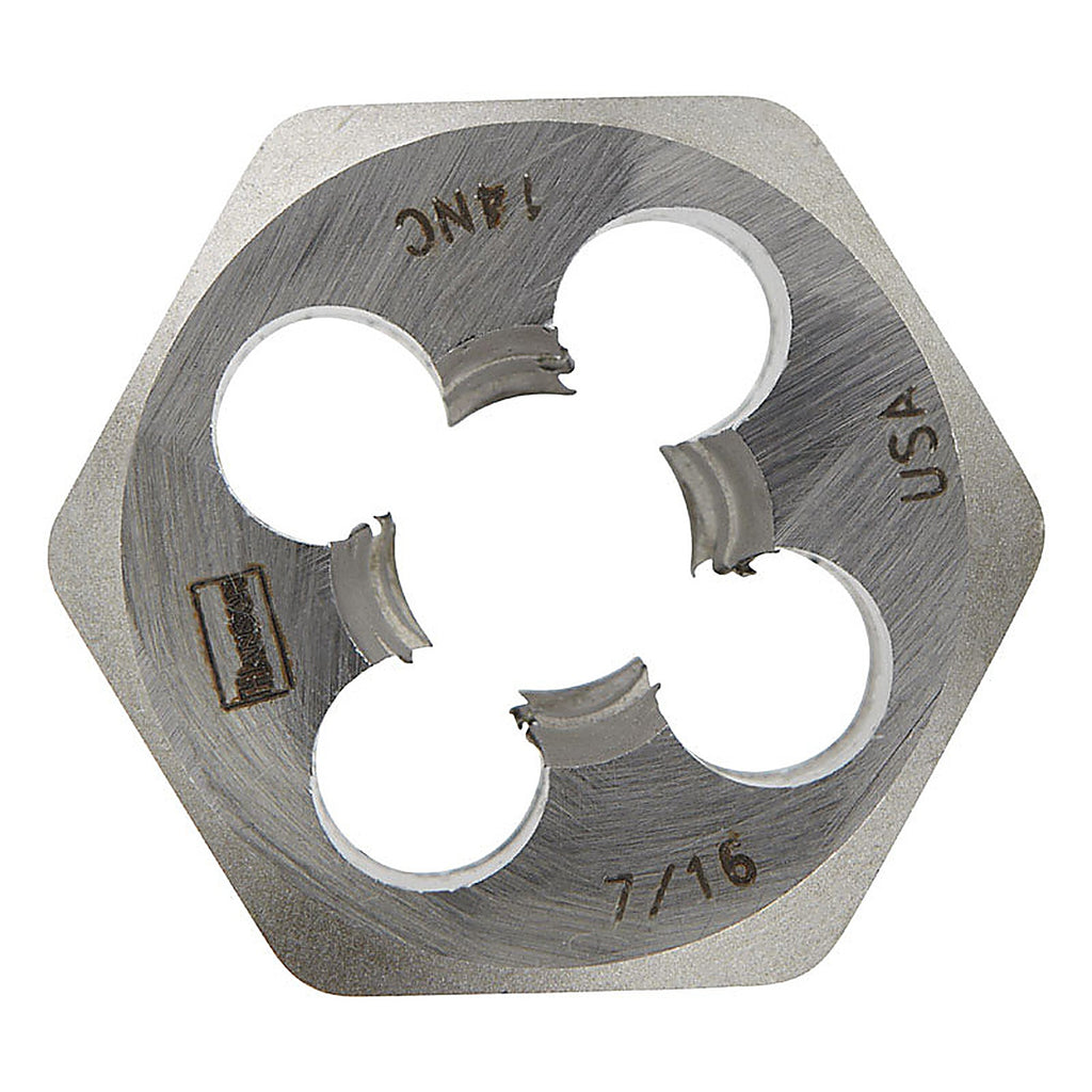 Irwin 9439 Hanson High Carbon Steel SAE Hexagon Die 7/16 in.-14NC 1/pc.