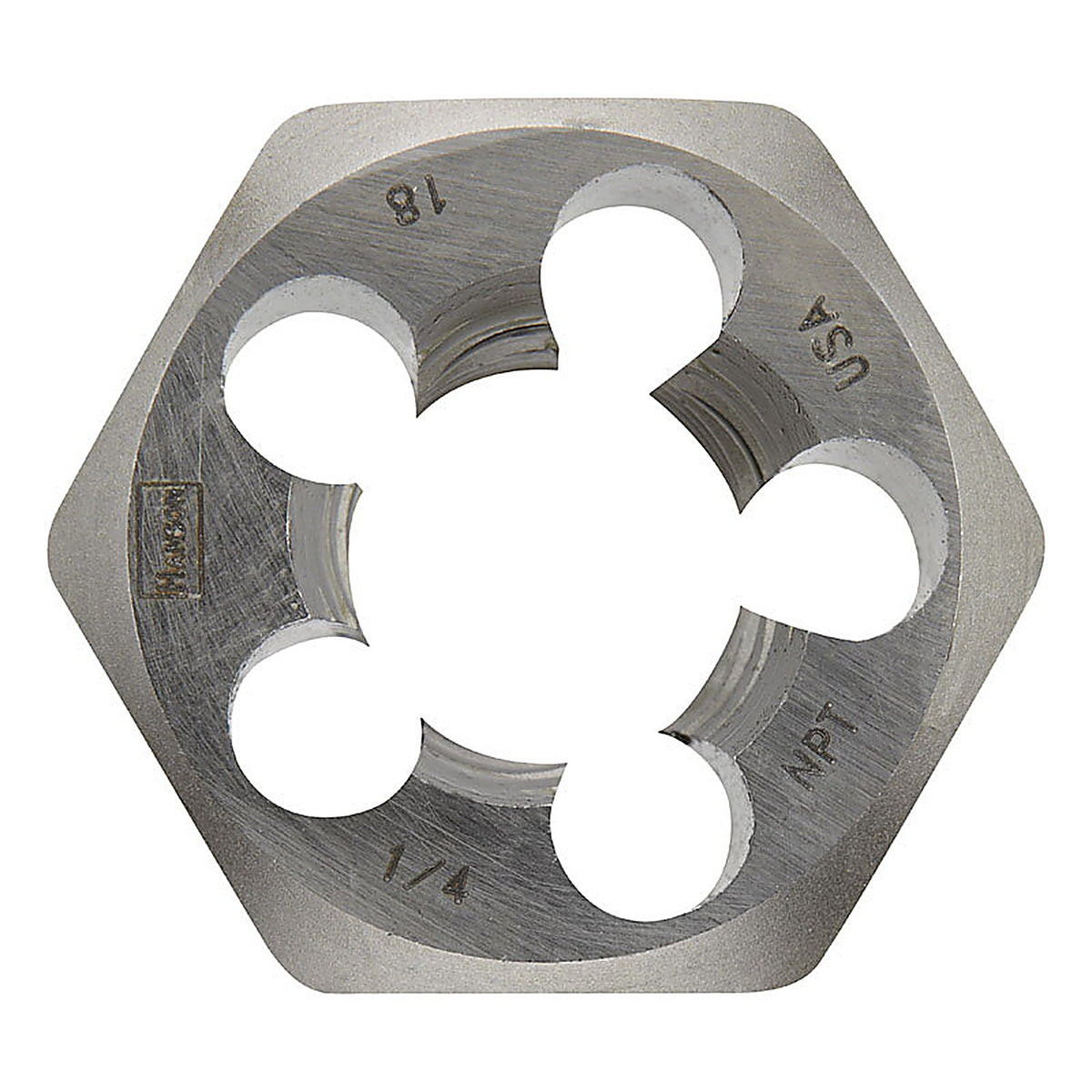Irwin 9503ZR Hanson High Carbon Steel SAE Hexagon Die 1/4 in.-18NPT 1/pc.