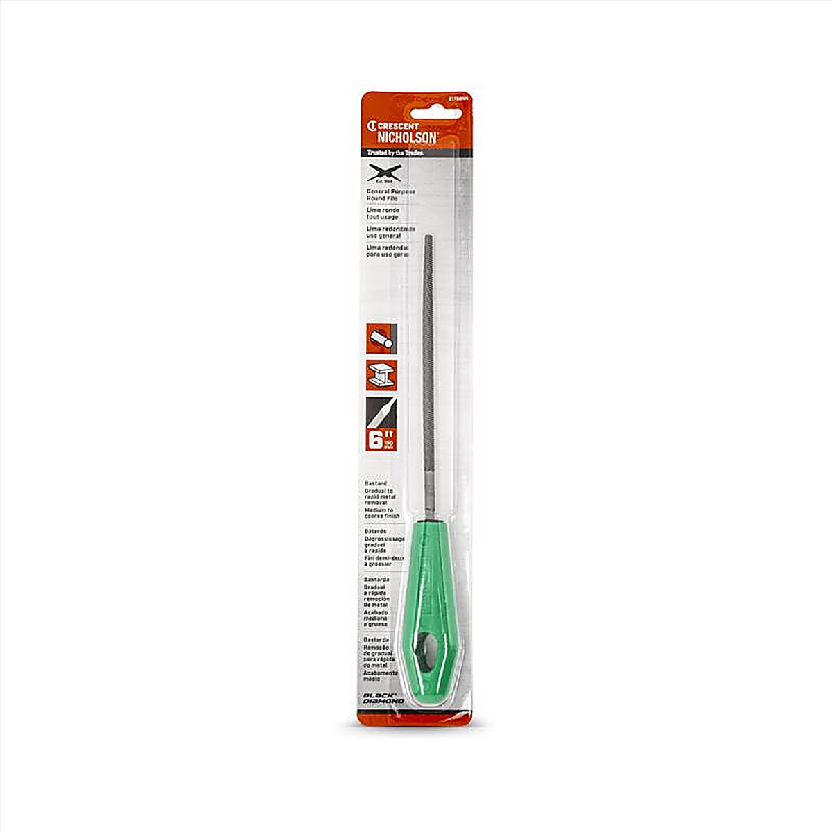 Crescent - 21708NN - Nicholson 6 In. L X 1/4 In. W High Carbon Steel Bastard Cut File 1 Piece
