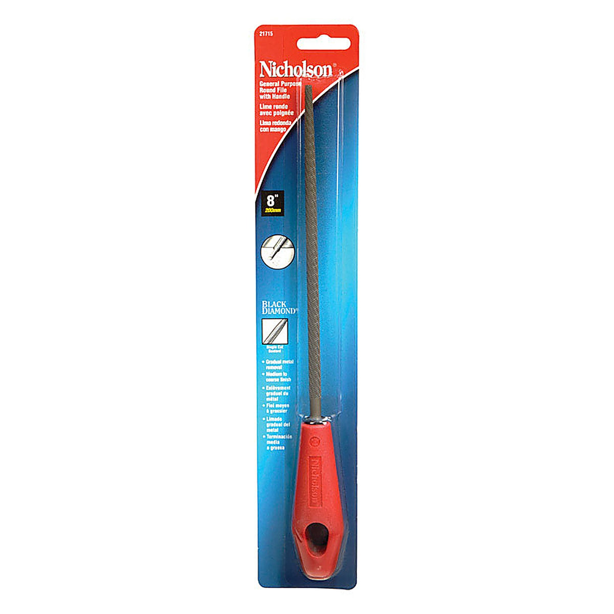 Crescent - 21715 - Nicholson 8 In. L X 5/16 In. W High Carbon Steel Bastard Cut File 1 Piece
