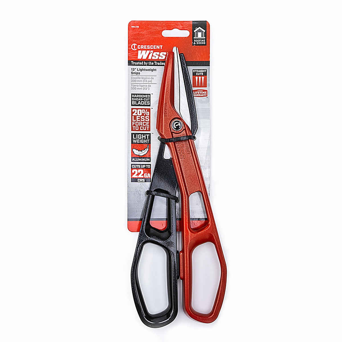 Crescent - WAL13S - Wiss 12 In. Stainless Steel Curved or Straight HVAC Snips 1 Pack