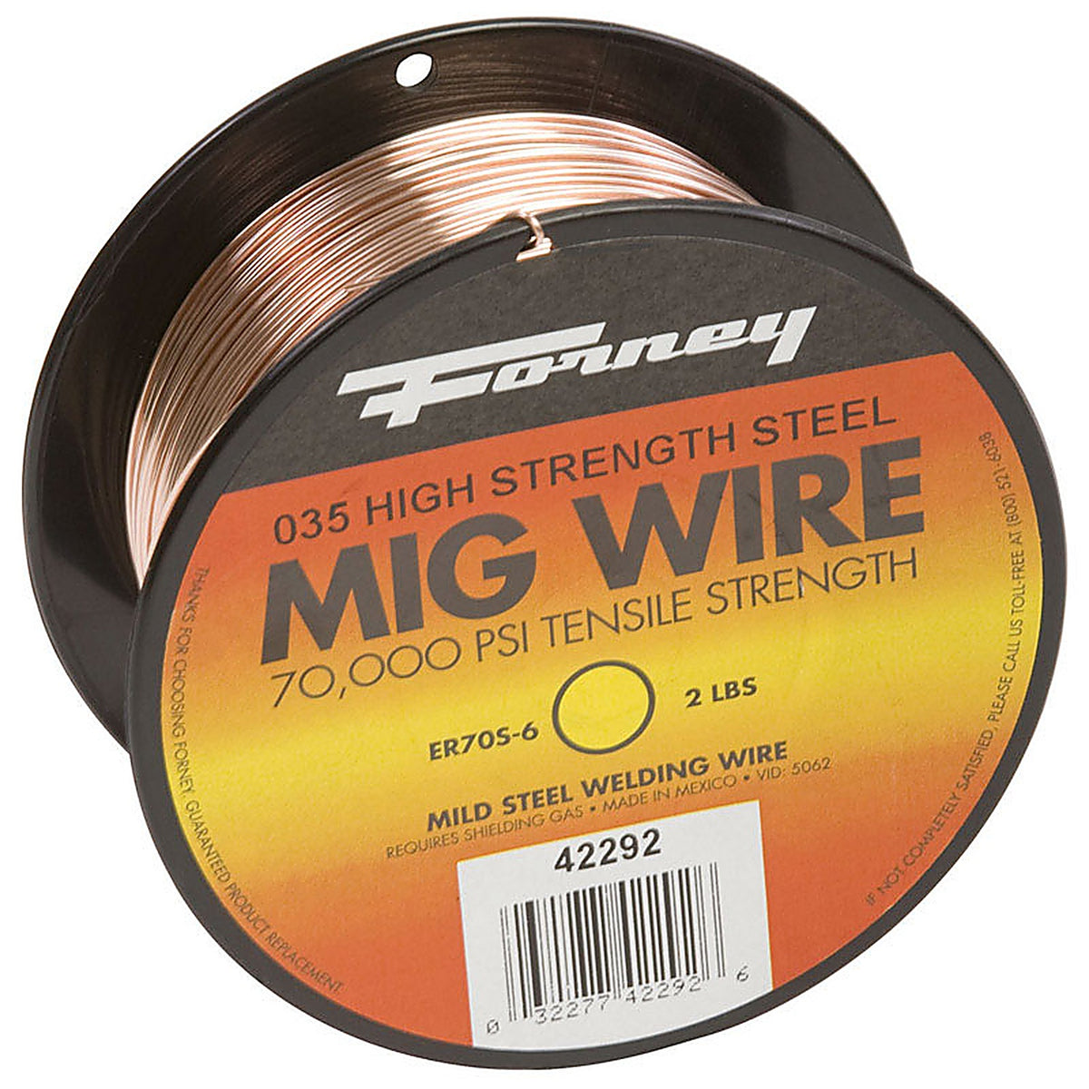 Forney 42292 ER70S-6 0.035 in. Mild Steel MIG Welding Wire 70000 psi 2 lb