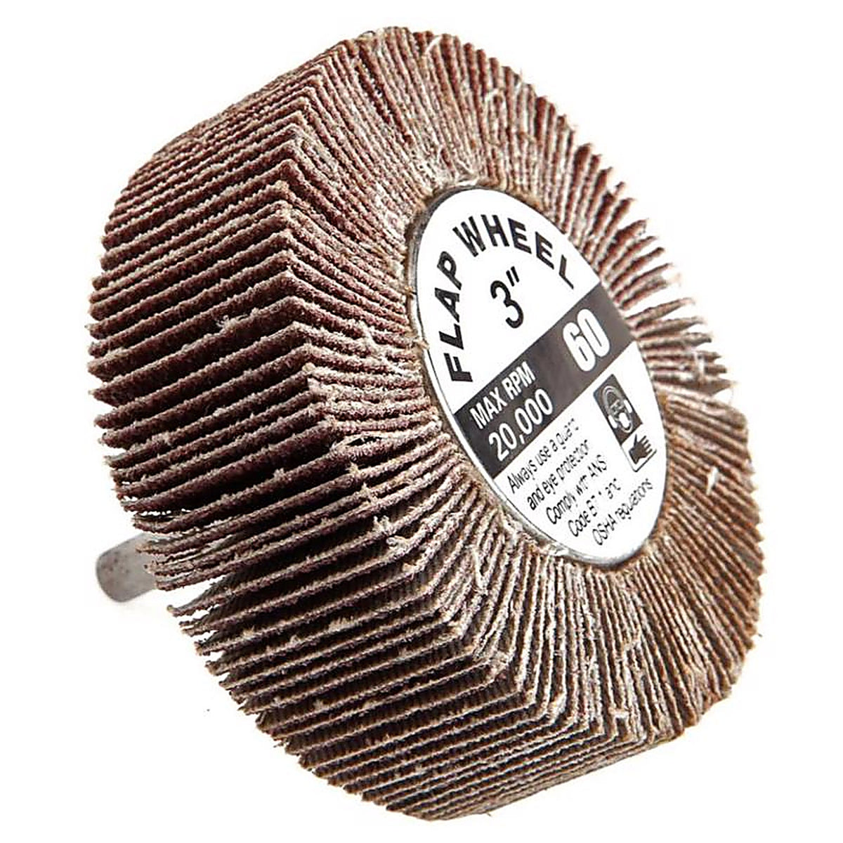 Forney 60181 3 in. D X 1/4 in. S Aluminum Oxide Flap Wheel 60 Grit 1 pc