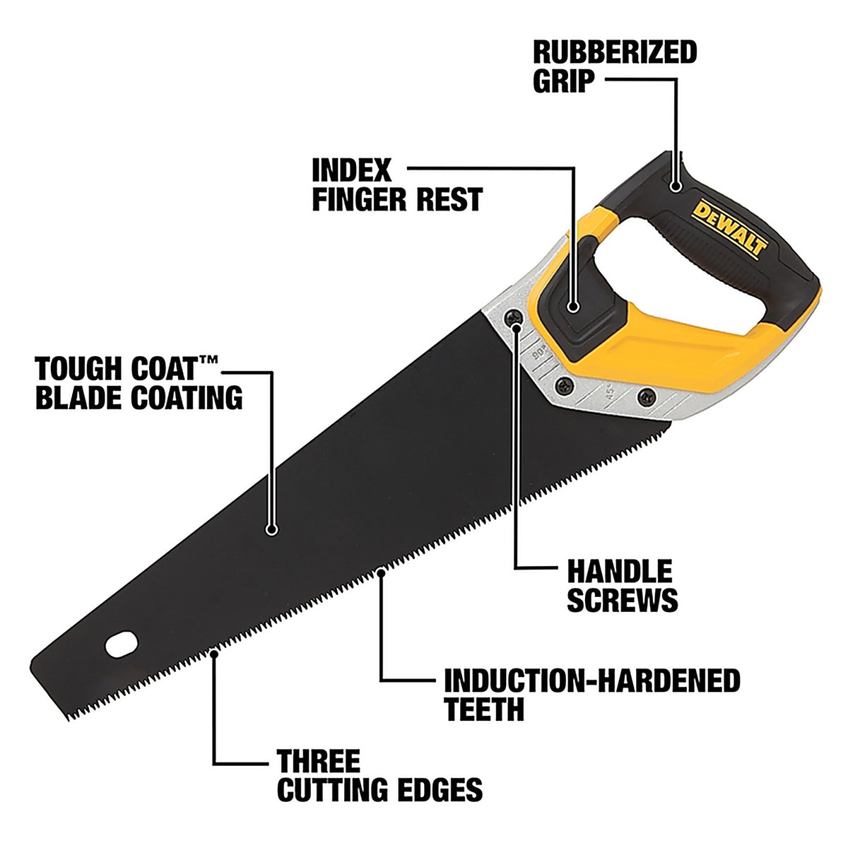 DeWalt DWHT20544L 15 in. Carbon Steel Hand Saw 8 TPI 1 pc