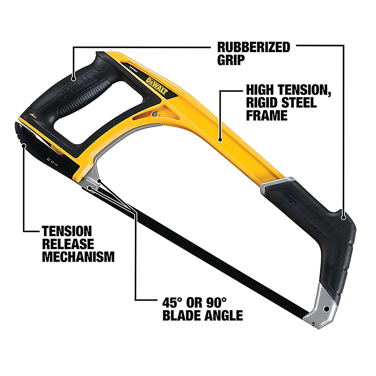 DeWalt DWHT20547L 12 in. Carbon Steel Hacksaw Black/Yellow 1 pc