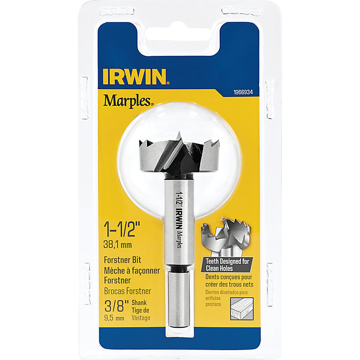 Irwin 1966934 Marples 1-1/2 in. x 4 in. L Carbon Steel Forstner Drill Bit 1/pc.
