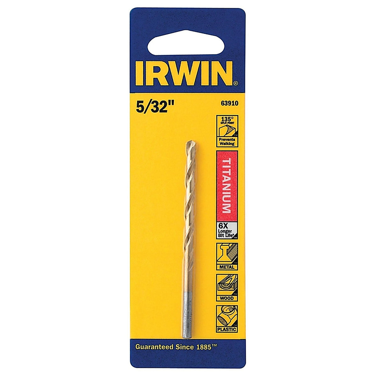 Irwin 63910 5/32 in. x 3-1/8 in. L High Speed Steel Drill Bit 1/pc.