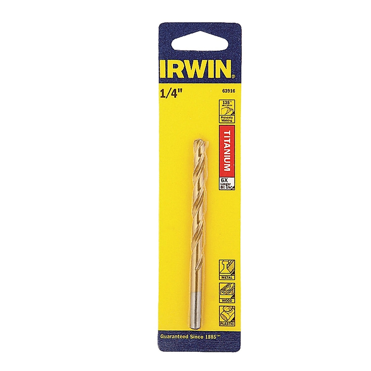 Irwin 63916 1/4 in. x 4 in. L High Speed Steel Drill Bit 1/pc.