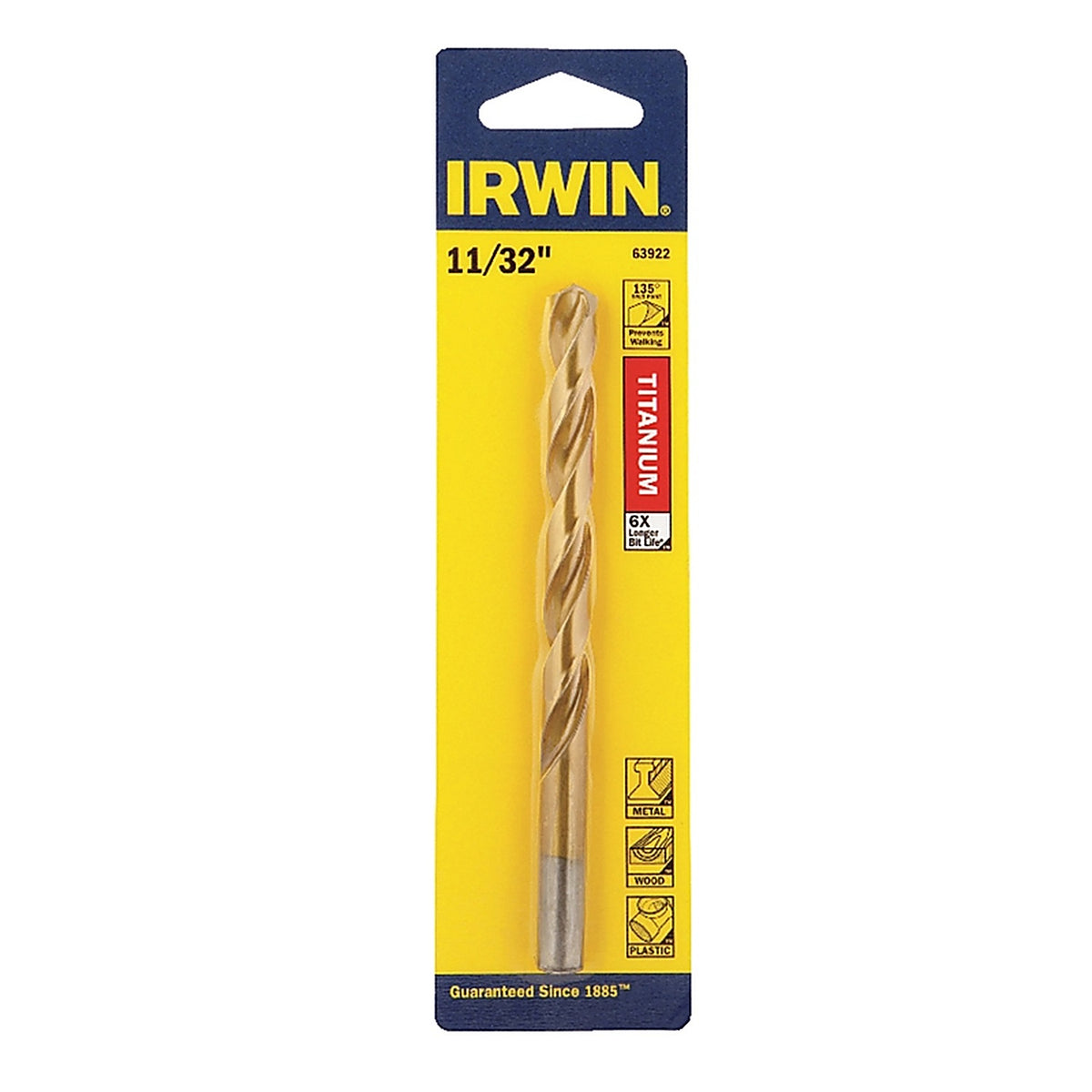 Irwin 63922 11/32 in. x 4-3/4 in. L High Speed Steel Drill Bit 1/pc.