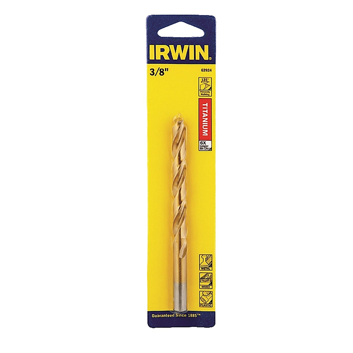 Irwin 63924 3/8 in. x 5 in. L High Speed Steel Drill Bit 1/pc.