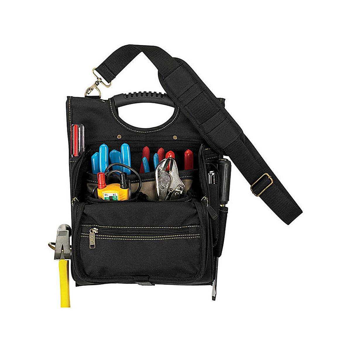 CLC 1509 4in. W X 15.25in. H Polyester Electricians Pouch 21 pocket Black/Tan