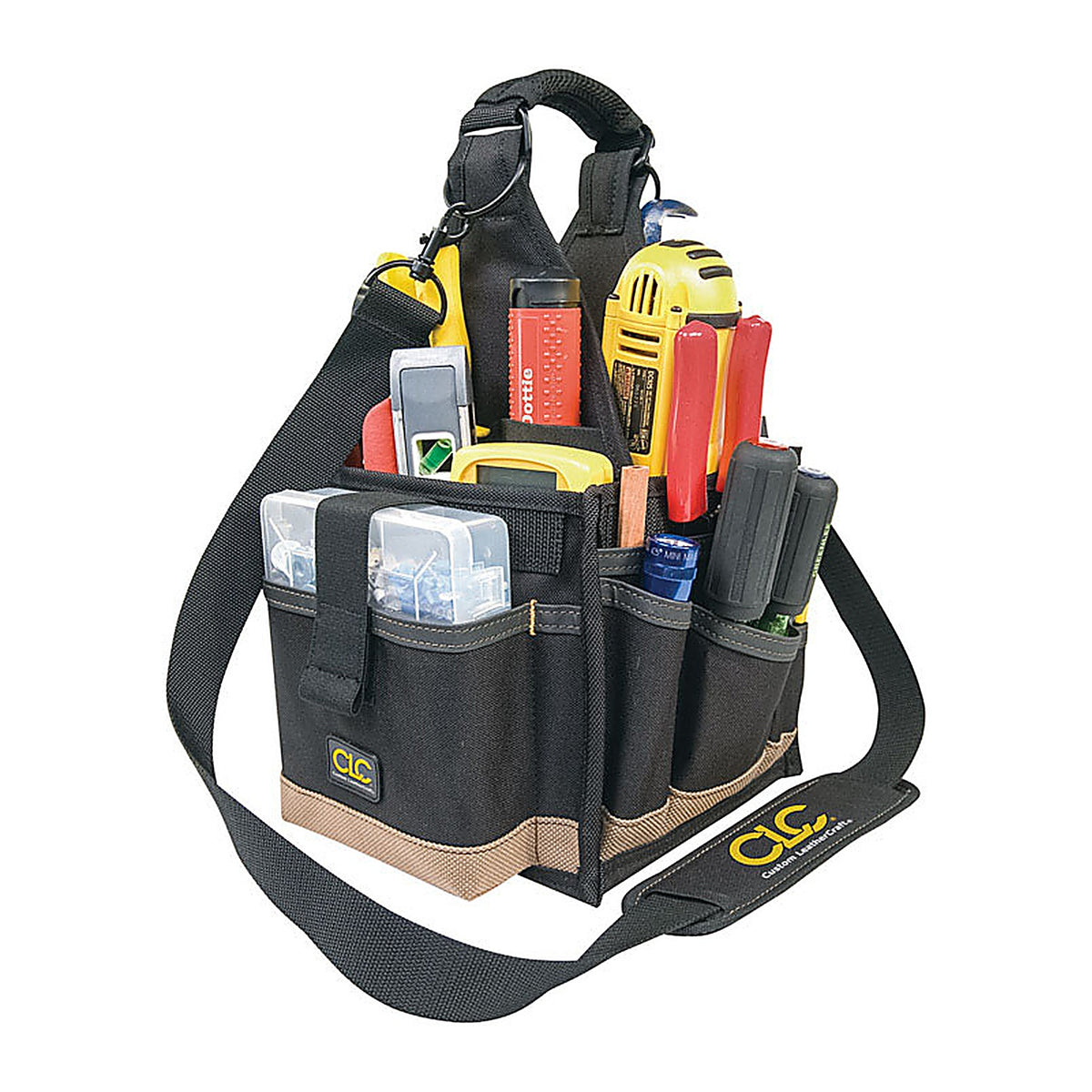 CLC 1526 8 in. W X 16 in. H Polyester Tool Carrier 25 pocket Black/Tan 1 pc