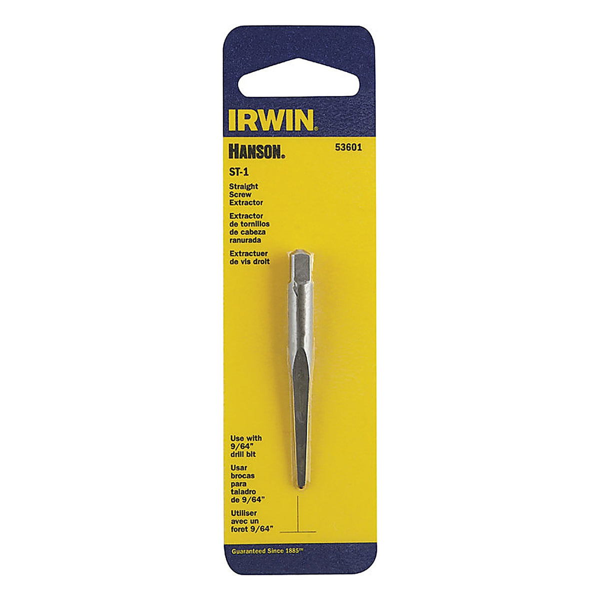 Irwin 53601 Hanson 9/64 in. x 9/64 in. Dia. Carbon Steel Straight Screw Extractor 5.4 in. 1/pc.
