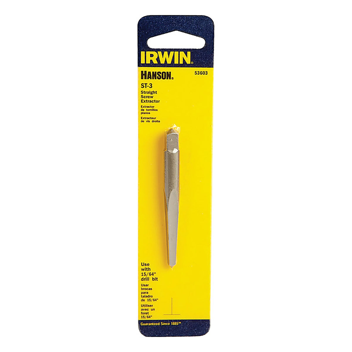 Irwin 53603 Hanson 15/64 in. x 15/64 in. Dia. Carbon Steel Straight Screw Extractor 6 in. 1/pc.