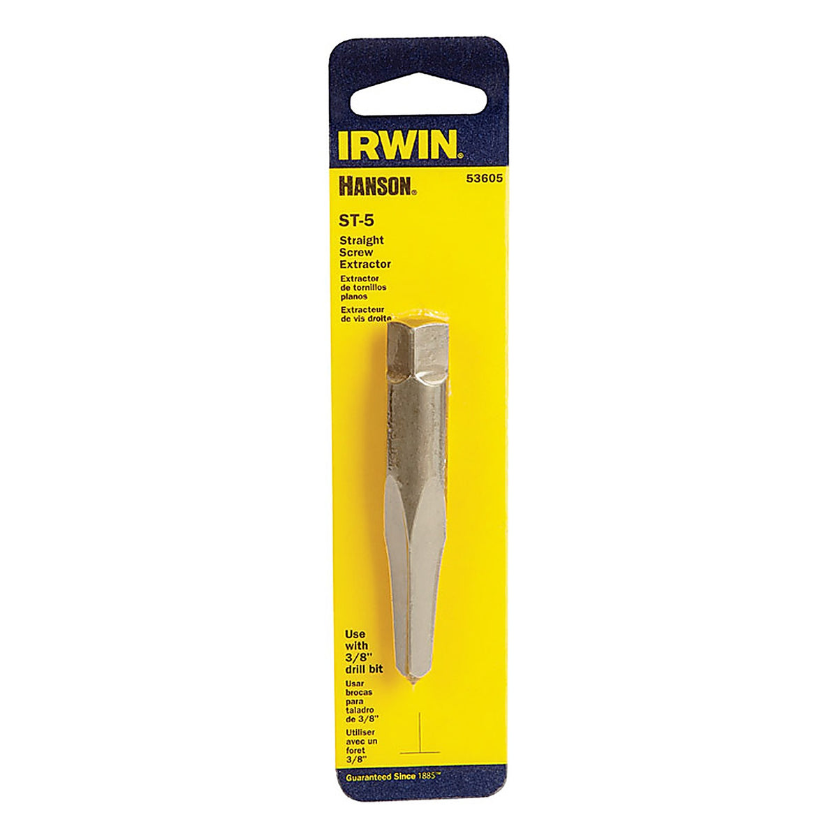 Irwin 53605 Hanson 3/8 in. x 3/8 in. Dia. Carbon Steel Straight Screw Extractor 7 in. 1/pc.