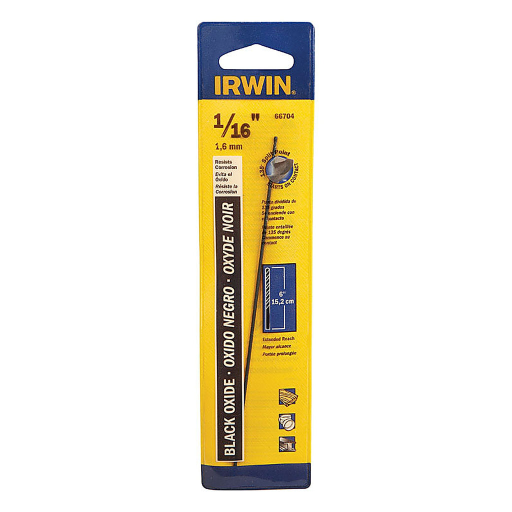 Irwin 66704ZR 1/16 in. x 6 in. L High Speed Steel Split Point Drill Bit 1/pc.
