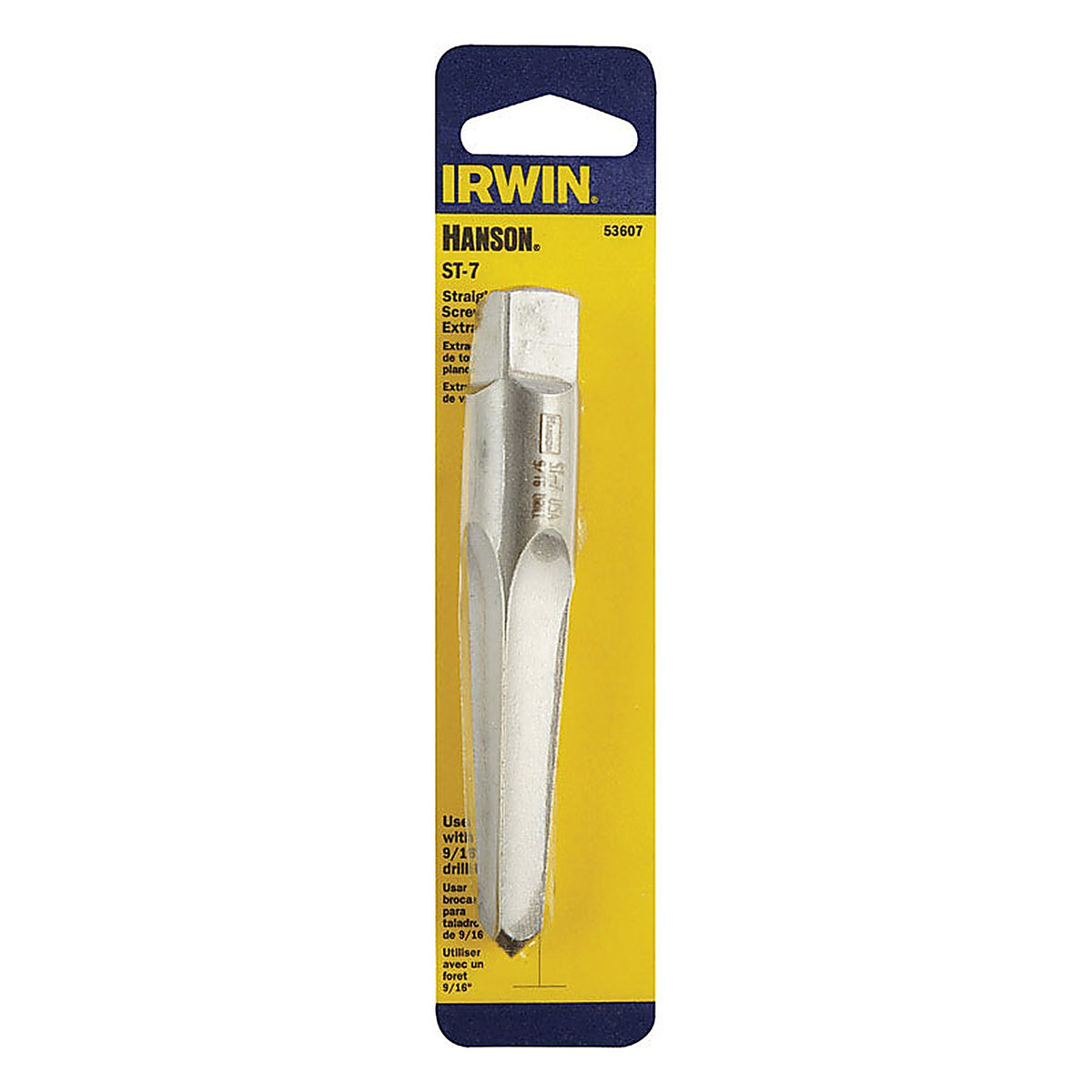 Irwin 53607 Hanson 9/16 in. x 9/16 in. Dia. Carbon Steel Straight Screw Extractor 7 in. 1/pc.