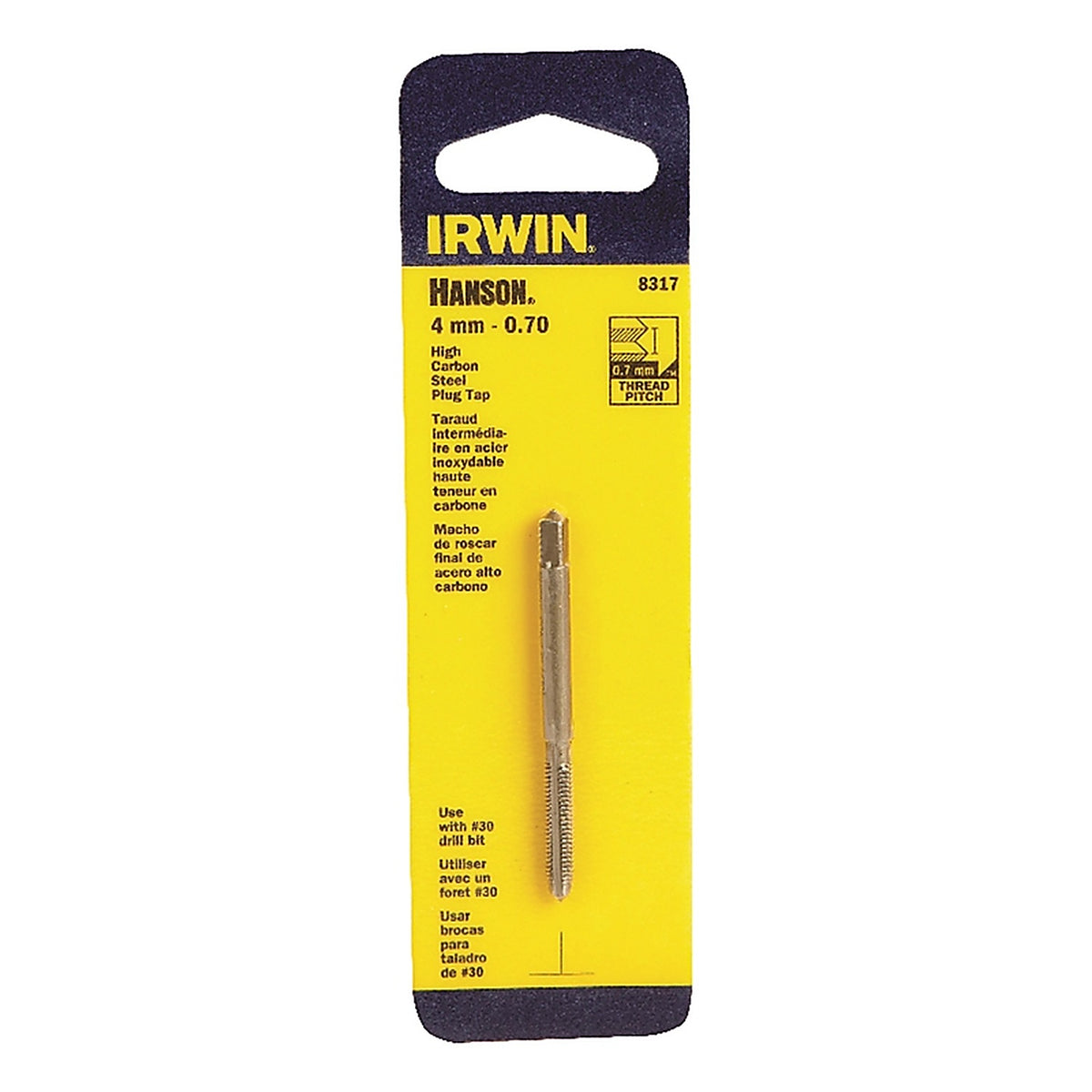 Irwin 8317 Hanson High Carbon Steel Metric Plug Tap 4mm-0.70 1/pc.