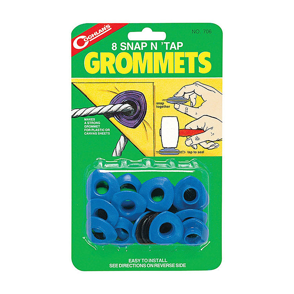 Coghlans 706 0.7375in. Dia. x 0.4375in. Dia. Plastic Grommet 8/Pack