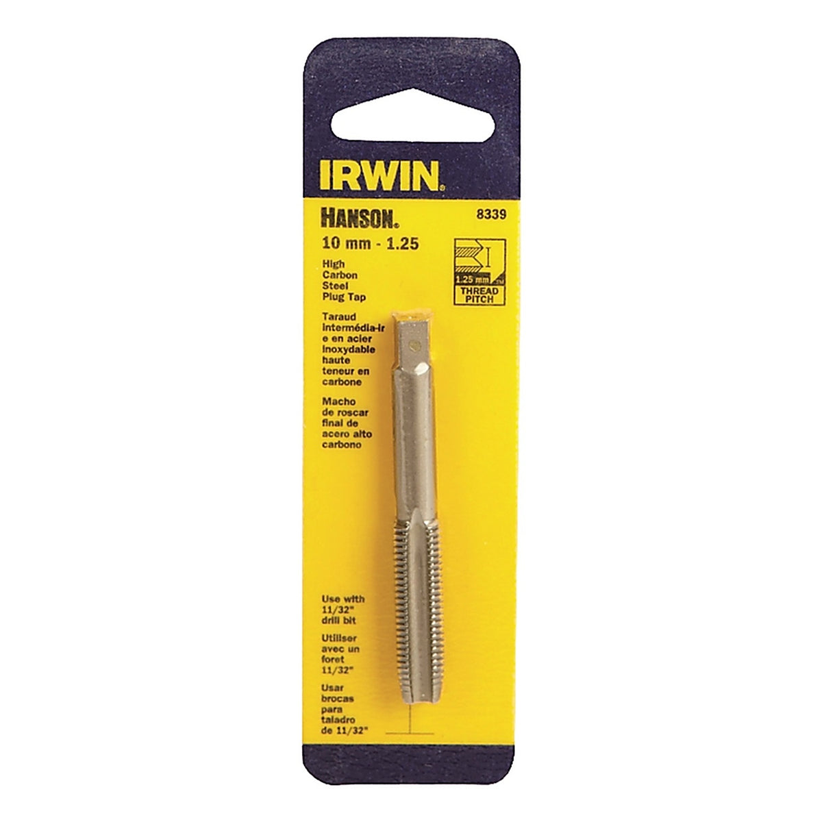 Irwin 8339 Hanson High Carbon Steel Metric Plug Tap 10mm-1.25 1/pc.
