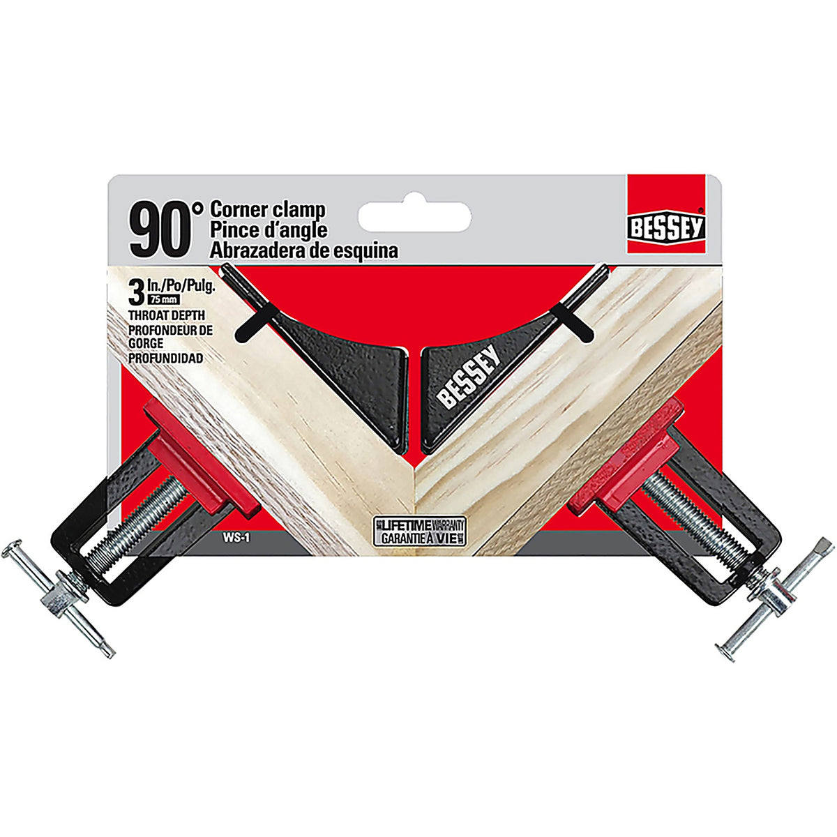Bessey WS-1 3 in. x 0.5 in. D Corner Clamp 200 lb. 1/Pack