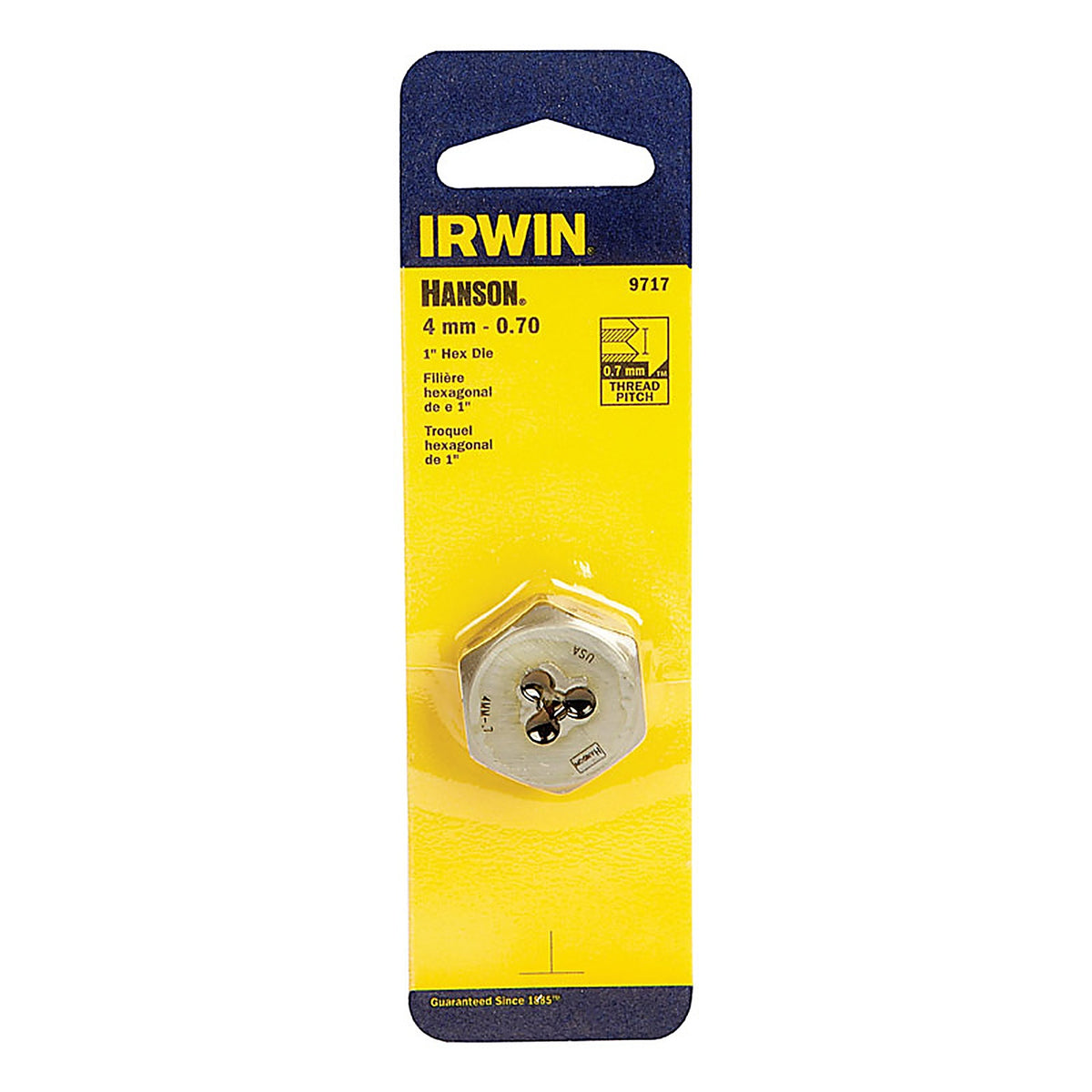 Irwin 9717 Hanson High Carbon Steel Metric Hexagon Die 4mm-0.70 1/pc.