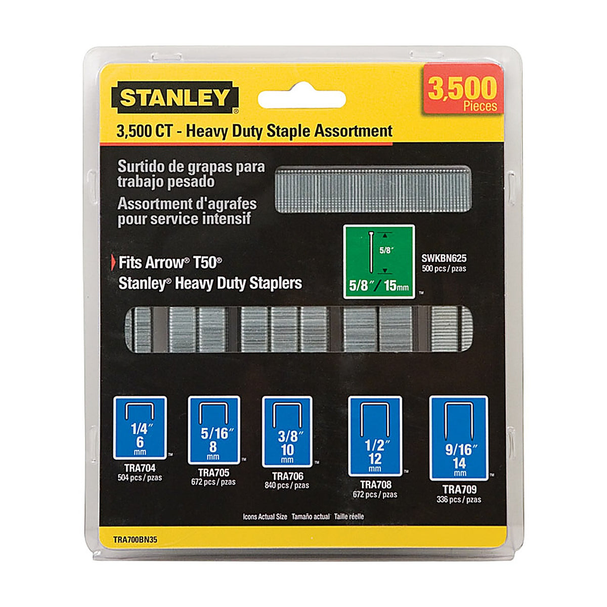 Stanley TRA700BN35 18 Ga. Narrow Crown Heavy Duty Staples 3500/Pack