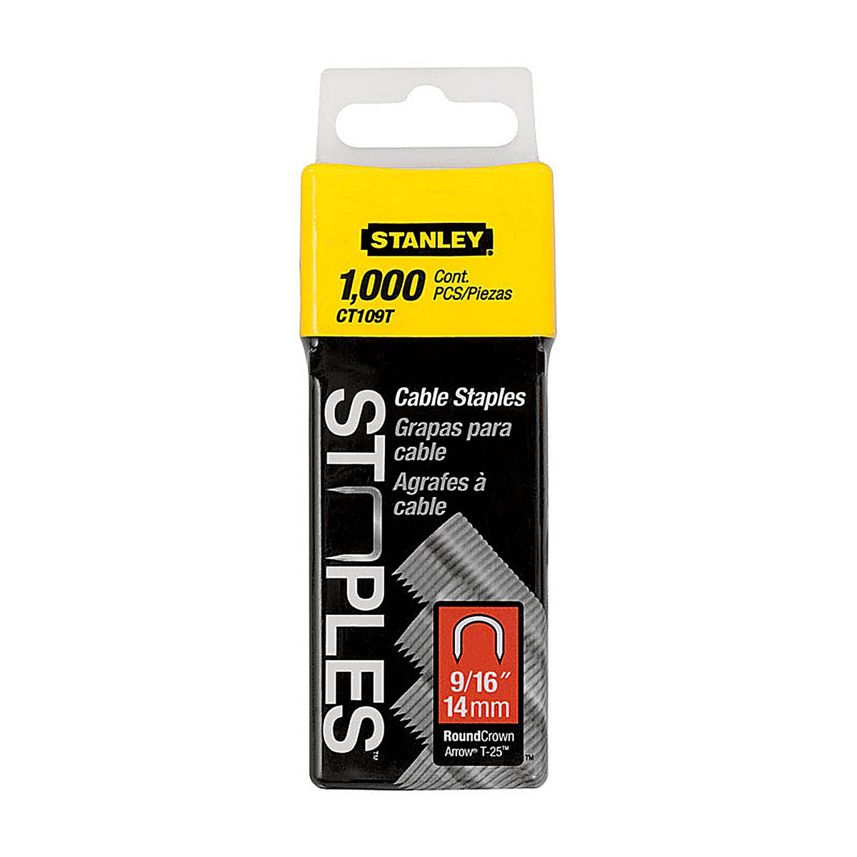 Stanley CT109T 9/16 in. L 20 Ga. Narrow Crown Cable Staples 1000/Pack
