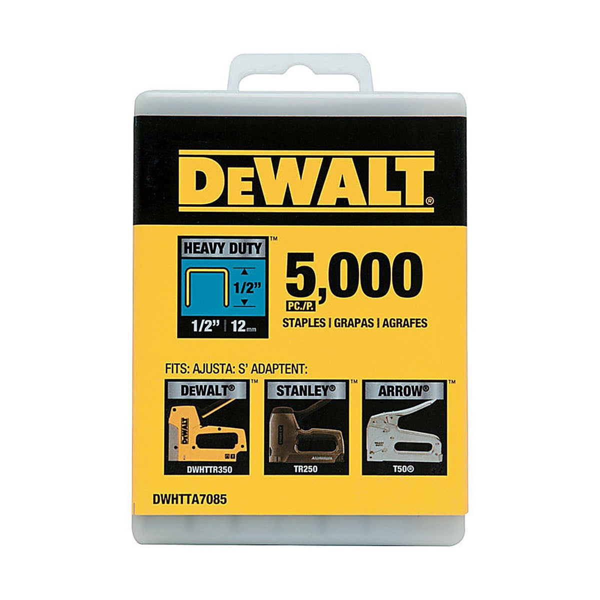 DeWalt - DWHTTA7085 - T50 1/2 In. L Narrow Crown Heavy Duty Staples 5000 Pack