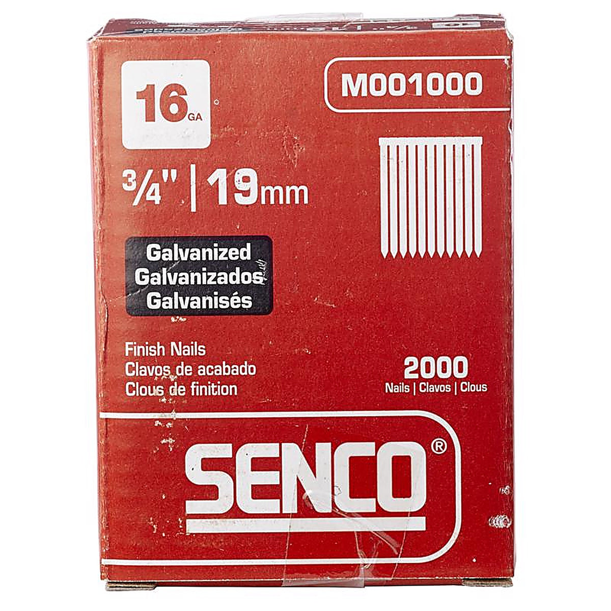 Senco - M001000 - 3/4 In. L X 16 Ga. Straight Strip Galvanized Finish Nails 20 Deg 2000 Pack