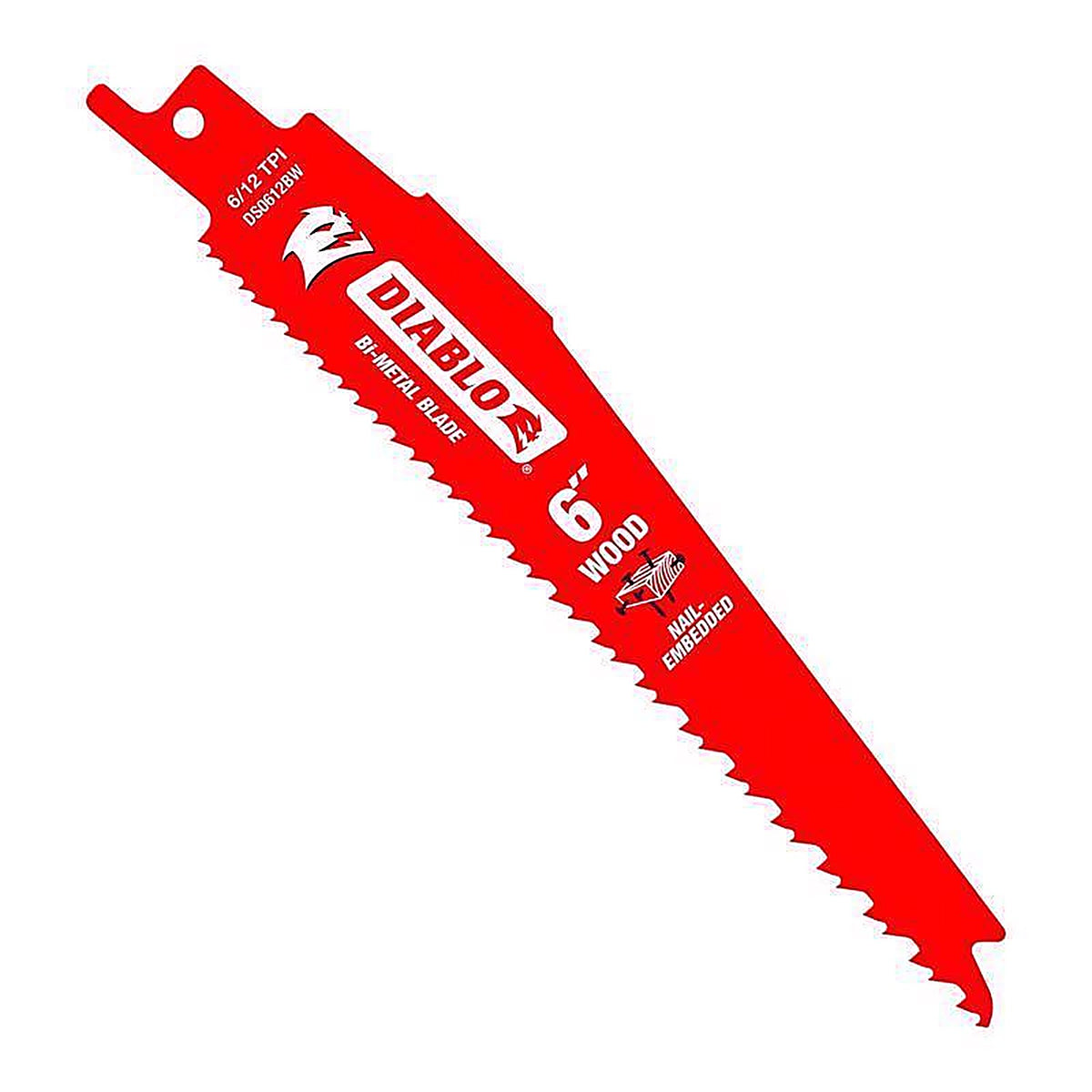 Diablo - DS0612BW2 - Demo Demon 6 In. Bi-Metal Nail-Embedded Wood Reciprocating Saw Blade 6/12 TPI 2 Pack