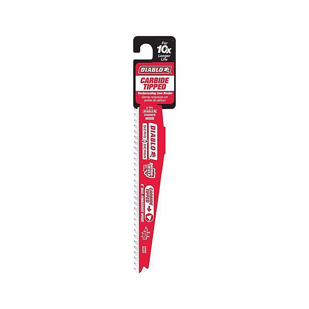 Diablo DS0606CWS Demo Demon 6 in. Carbide Reciprocating Saw Blade 6 TPI 1 pc