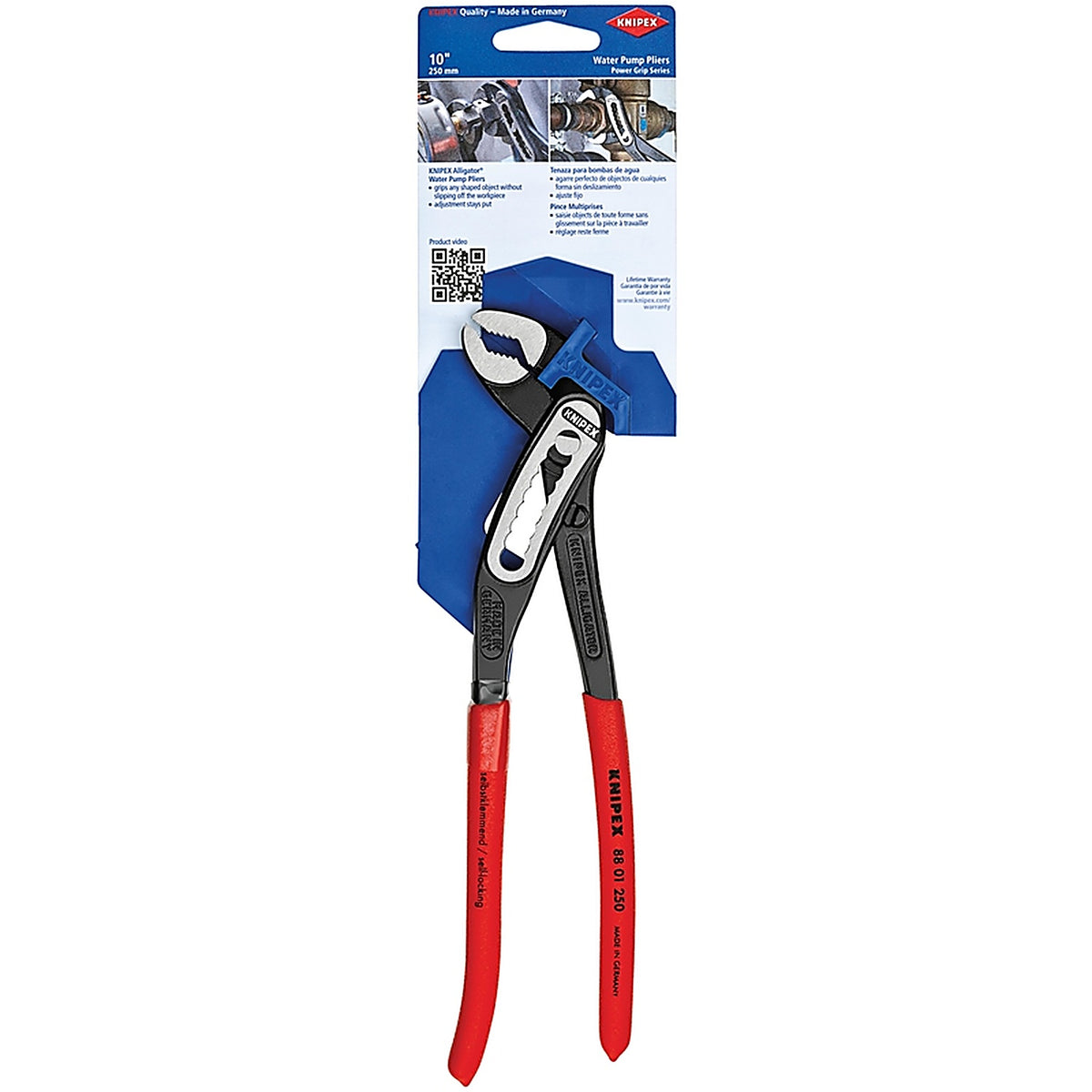 Knipex - 88 01 250 SBA - Alligator 10 In. Chrome Vanadium Steel Water Pump Pliers