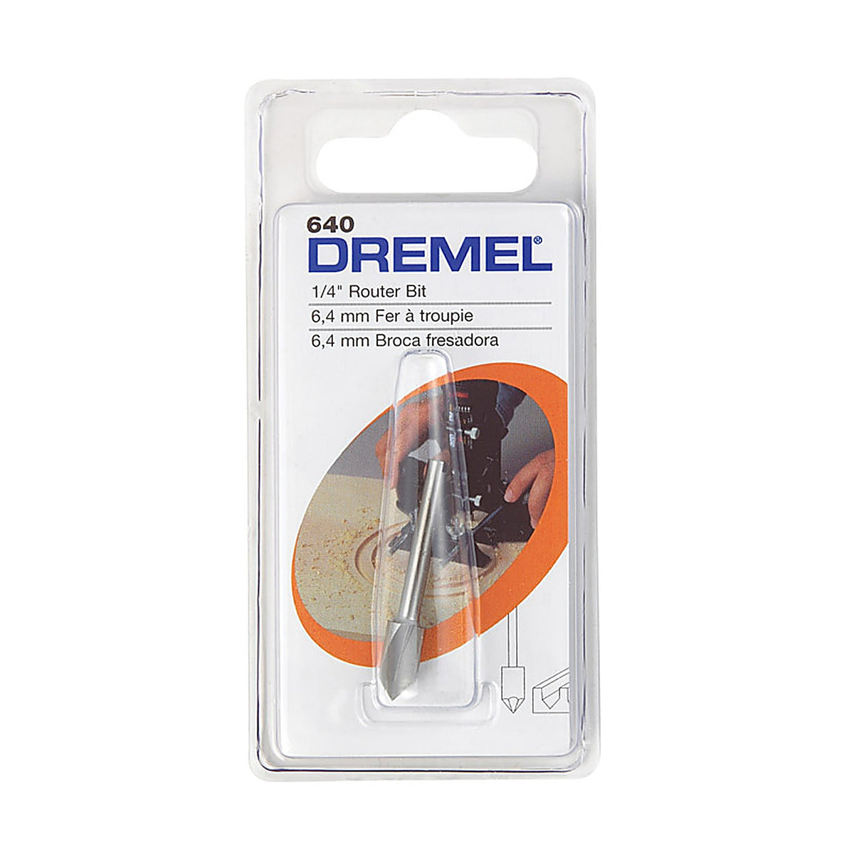 Dremel - 640 - 1/4 In. X 1-1/2 In. L High Speed Steel High Speed Router Bit 1 Pack