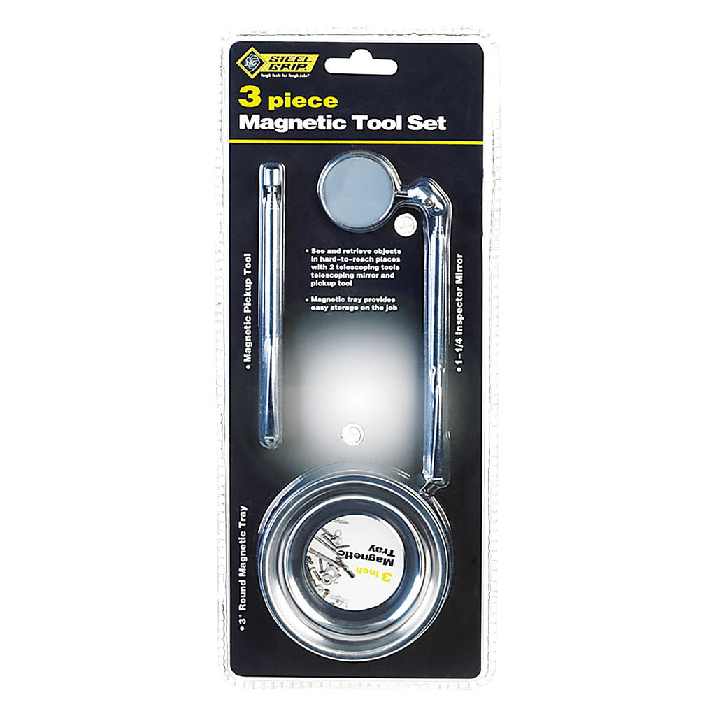 Steel Grip DR67849 Stainless Steel Magnetic Tool Set 1 lb. pull Silver 3/pc.