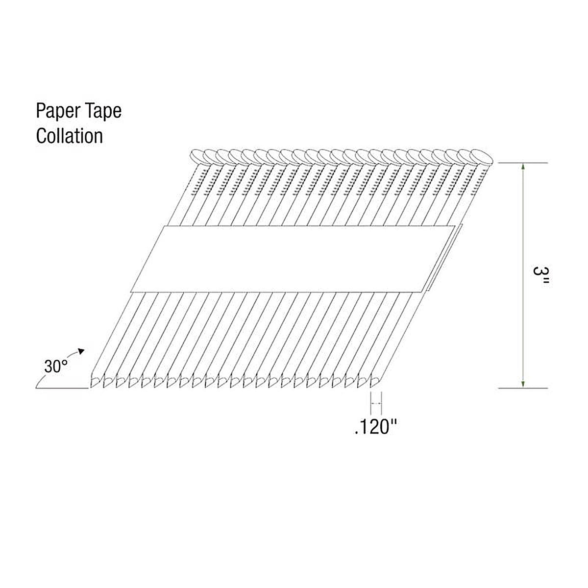Grip-Rite GRP10H1 3 in. 11 Ga. Angled Strip Framing Nails 30 deg. Smooth Shank 1000/Pack