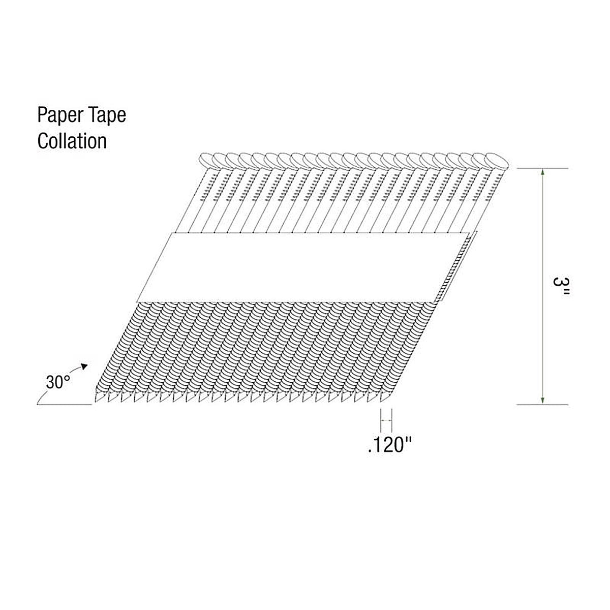 Grip-Rite GRP10RHGH1 3 in. 11 Ga. Angled Strip Framing Nails 30 deg. Ring Shank 1000/Pack