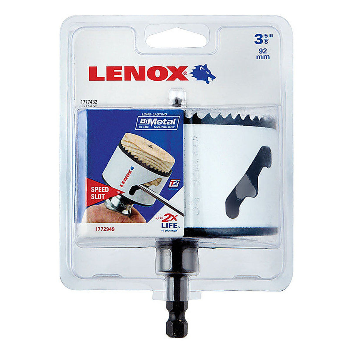 Lenox - 1772949 - Speed Slot 3-5/8 In. Bi-Metal 1.5 In. L Hole Saw