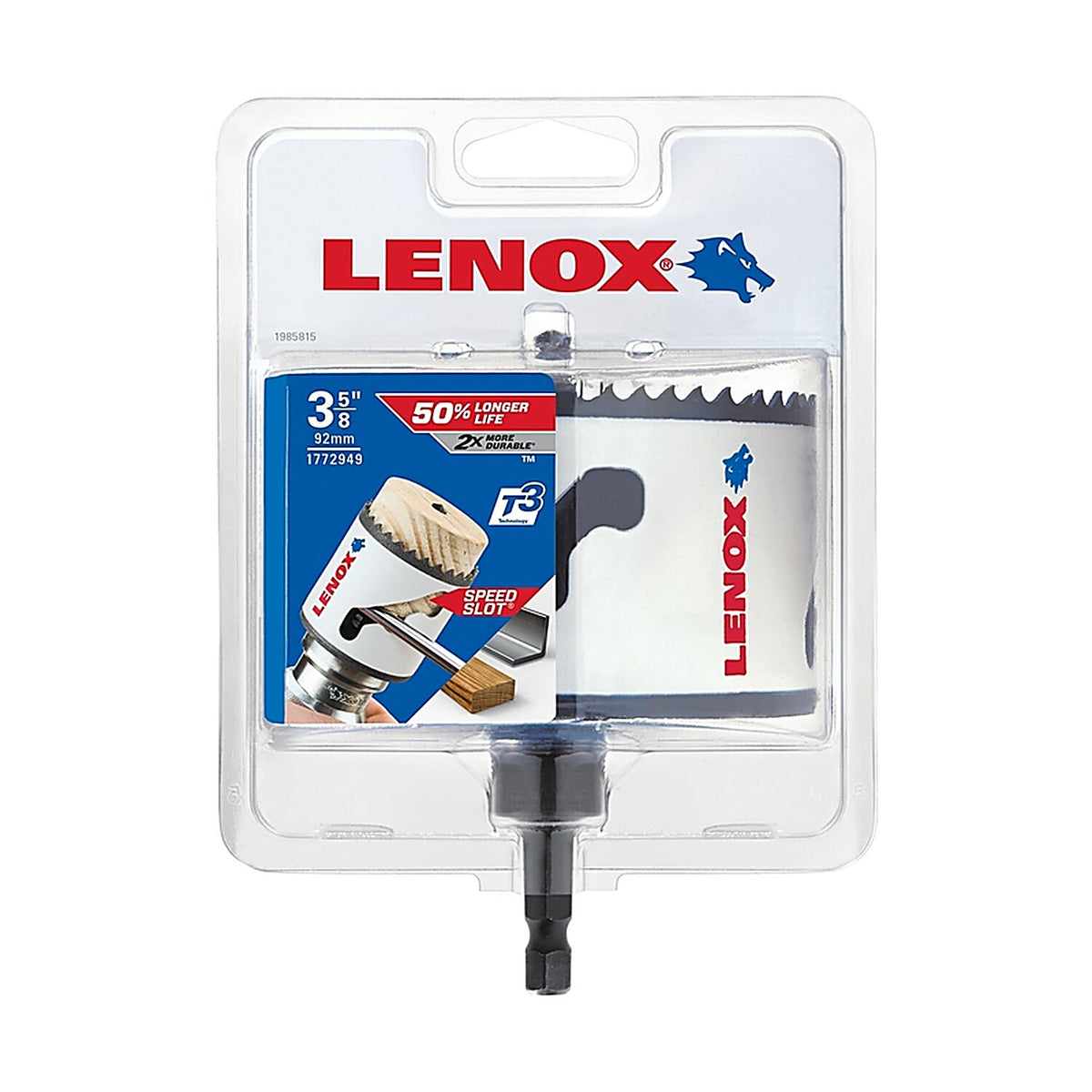 Lenox - 1772949 - Speed Slot 3-5/8 In. Bi-Metal 1.5 In. L Hole Saw