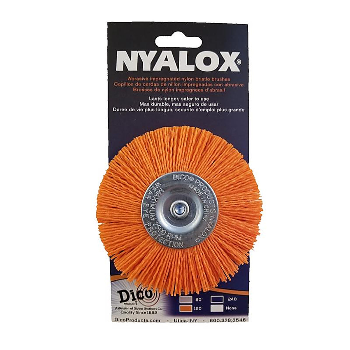 Dico 541-778-4 4 in. Medium Crimped Mandrel Mounted Wheel Brush Nylon 2500 rpm 1/pc.