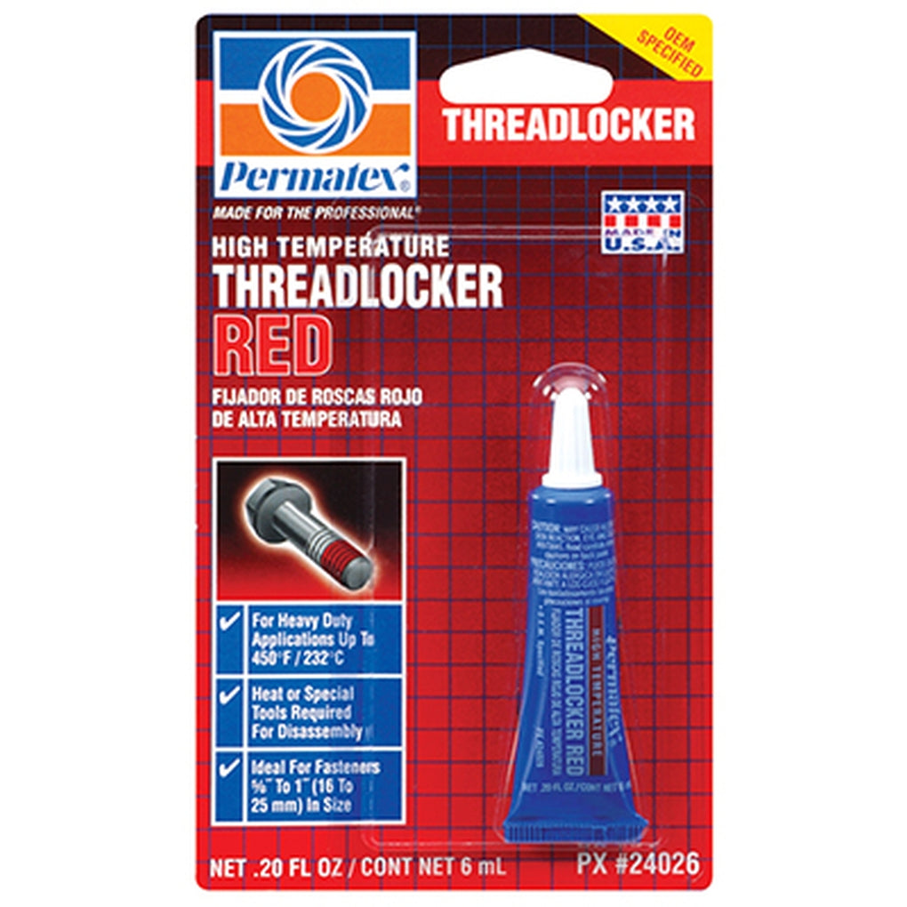 Permatex 24026 High Temperature Threadlocker RED