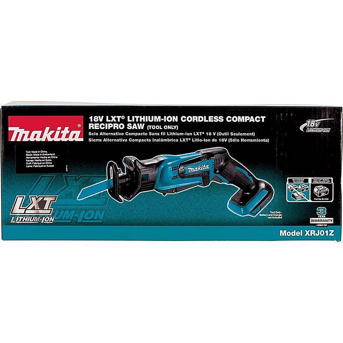 Makita - XRJ01Z - 18V Lxt Cordless Brushed Compact Reciprocating Saw Tool Only