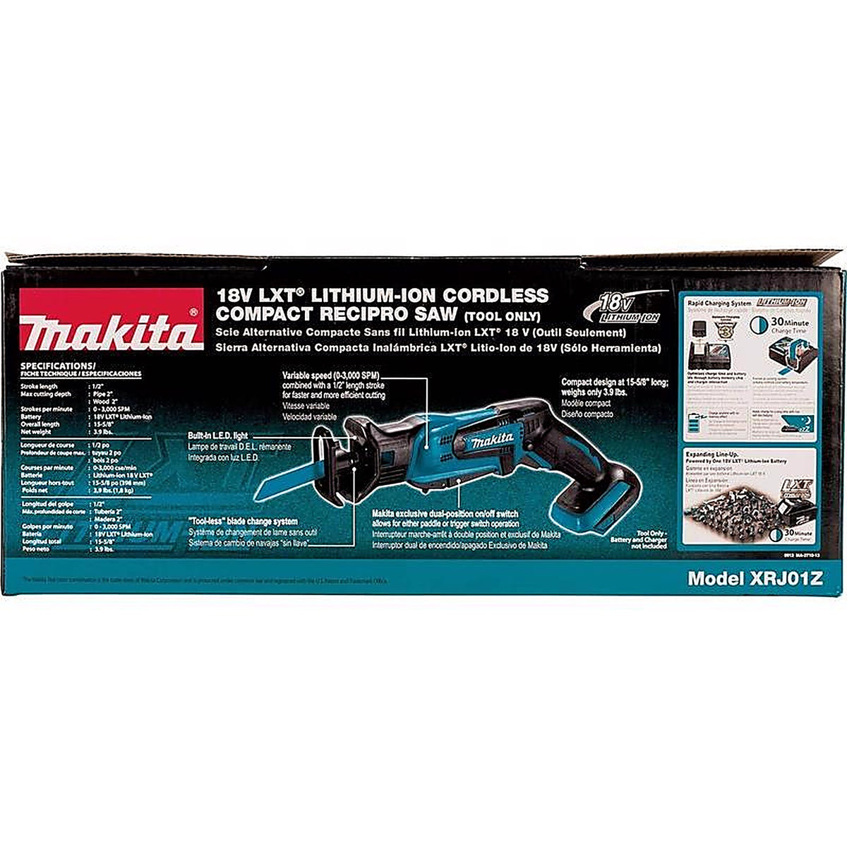 Makita - XRJ01Z - 18V Lxt Cordless Brushed Compact Reciprocating Saw Tool Only
