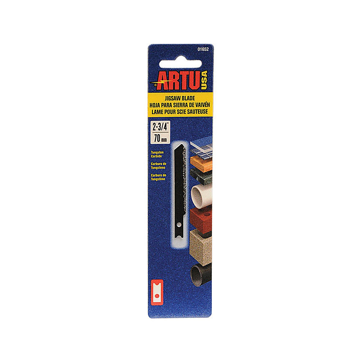 Artu 1652 2-3/4 in. Tungsten Carbide U-Shank Jig Saw Blade Assorted TPI 1/Pack