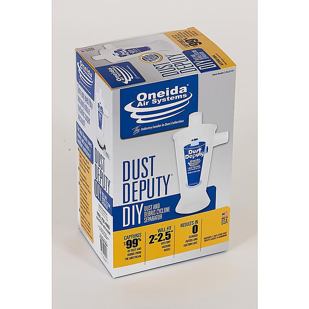 Oneida Air Systems - AXD001004 - Dust Deputy 13.5 In. L X 7 In. W X 8 In. D Diy Wet/Dry Vac Cyclone Separator Kit