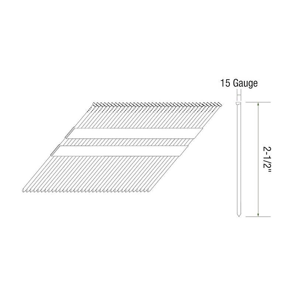 Grip-Rite GRDA25GLM 2-1/2 in. 15 Ga. Angled Strip DA Style Finish Nails 34 deg. Smooth Shank 1000/Pack